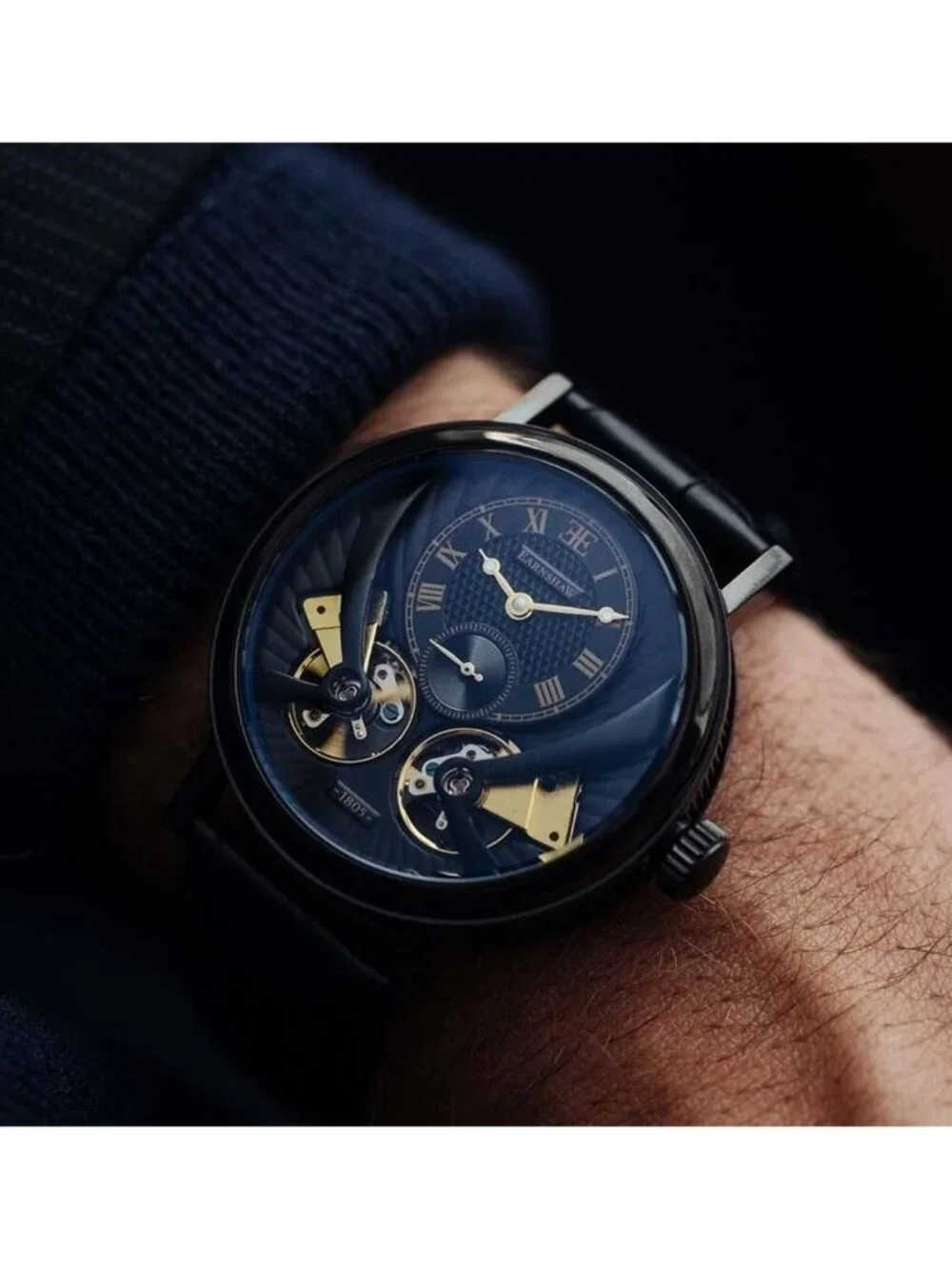 NWT Thomas Earnshaw Beaufort Anatolia Black Dial Men